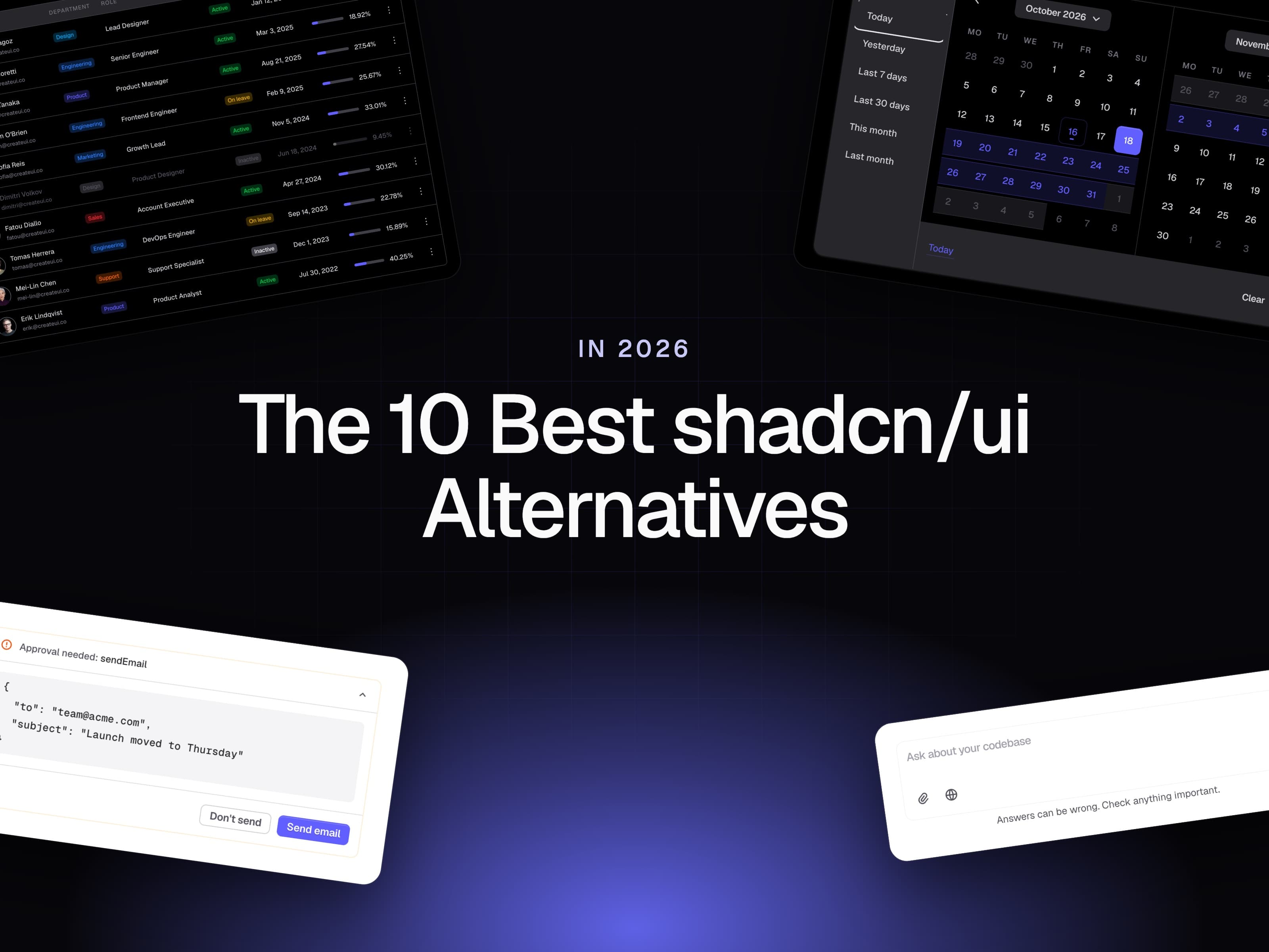 The 10 Best shadcn/ui Alternatives in 2026 cover